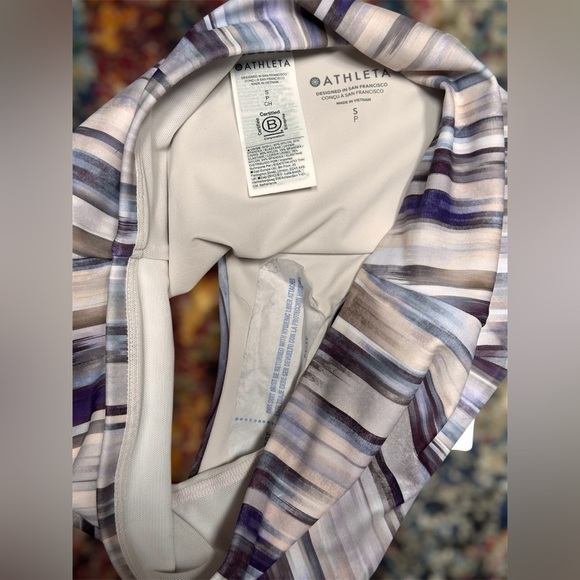 NEW Athleta Maldives Grey Abstract Tankini Set Eco Swimwear Bra Women’s 34B/C - Picture 9 of 12